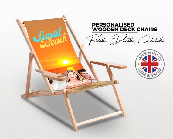 Deck Chair Set – Fully Personalised Wooden Deck Chair or Deck