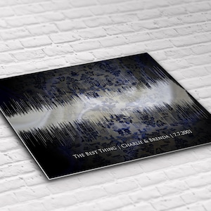 20th / China Anniversary Gift -  Custom Soundwave Art On Metal – First Dance / Wedding Song Soundwave Printed on Aluminium Metal
