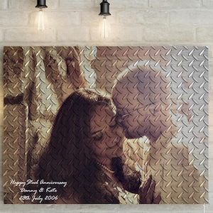 Steel/ 11th Anniversary Custom Couples Portrait - Photo to Canvas Art Print, Perfect Wedding Anniversary Gift