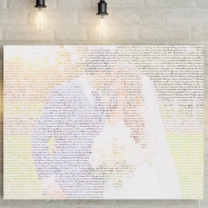 Custom Wedding word art Portrait - personalized wedding photo made up from your first dance/ song lyrics, canvas print or printable