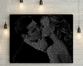 Custom Word Art, Paper Wedding Anniversary Gift - First Dance Song lyrics - Canvas or Printable