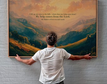 Psalm 121 Canvas Print | Motivational Christian Scripture Wall Art