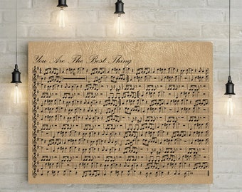 Leather Anniversary Custom Music Sheet - 3rd Wedding Anniversary Gift, First Dance/ Wedding Song Music Notes on Custom Canvas