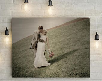 21st/ Nickel Wedding Anniversary Custom Couples Portrait - 21st Anniversary Gift, Photo to Canvas