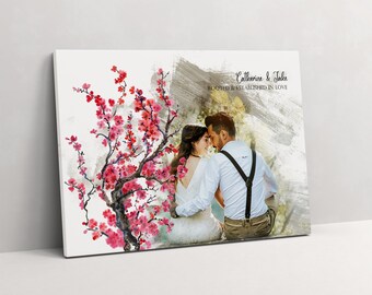 Custom Couples Portrait Painting: Personalized Anniversary Art