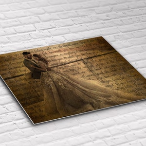 21st Anniversary Gift - Custom Lyrics and Custom Portrait – Perfect Brass Anniversary gift - Printed on Aluminium Metal
