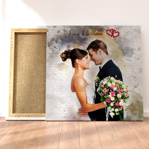 Unique Wedding Gift, Couples Wedding Portrait, Portrait from Photo, Digital Watercolour Portrait, Newlywed Gift, Gift for Wedding Couple