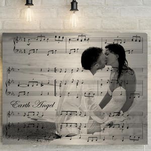 Nickel Anniversary Custom Music Sheet and Custom Portrait - 21st Wedding Anniversary Gift, First Dance/ Wedding Song Music Notes on Canvas