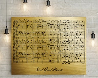 50th Golden Anniversary Gift -  Custom Music Sheet - Notes Printed on Canvas
