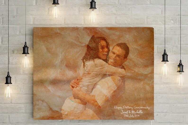 9th /pottery Anniversary Custom Couples Portrait Etsy UK