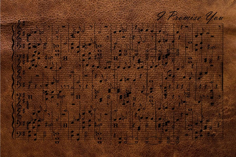 Leather Anniversary Custom Music Sheet 3rd Wedding Anniversary Gift, First Dance/ Wedding Song Music Notes on Canvas image 4
