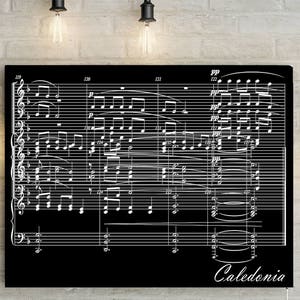 First/ Paper Anniversary Gift - Custom Music Sheet, First Dance/ Wedding Song Music Notes on Black Canvas