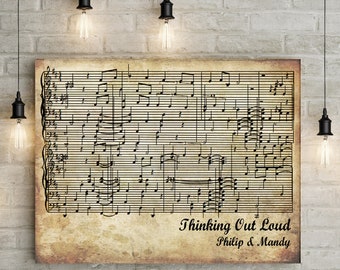 First/ Paper Anniversary Gift Personalized Music Sheet - Custom First Dance/ Wedding Song Music Notes on Canvas or Printable