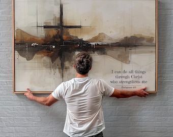 Philippians 4:13 Canvas Print | Motivational Christian Scripture Wall Art