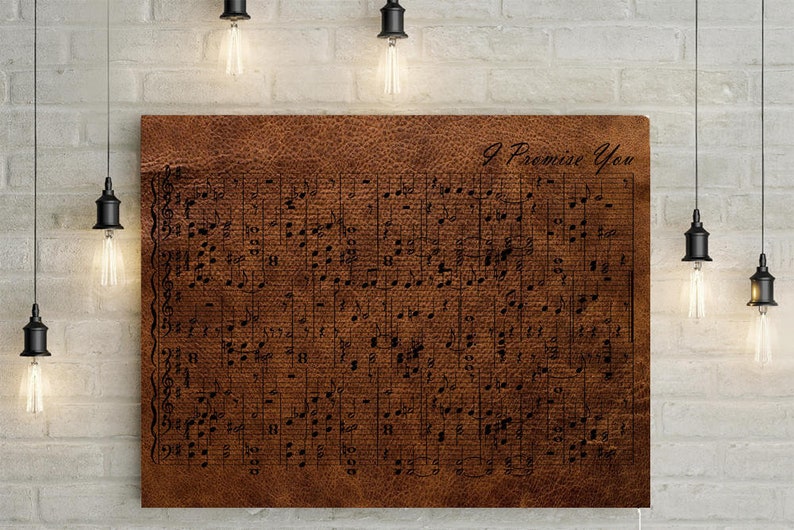 Leather Anniversary Custom Music Sheet 3rd Wedding Anniversary Gift, First Dance/ Wedding Song Music Notes on Canvas image 2