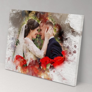Portrait with flowers or baloons! Wedding gift couple unique, Great couples gift, Valentines Gift, Fun Anniversary Gift, Fun Birthday Gift