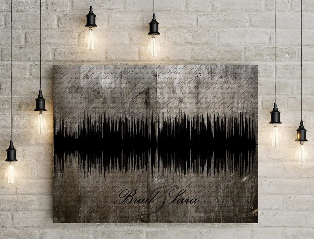 10th/ Aluminium Anniversary Custom Song Lyrics and Sound Wave Tin