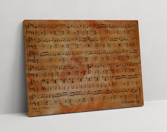 9th Pottery Anniversary Gift - Custom Music Sheet - Wedding Song Notes - Printed on Canvas
