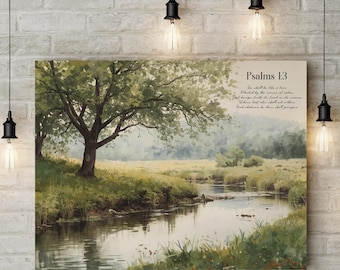 Psalm 1:3 Canvas Art | Motivational Scripture, Christian Home Decor