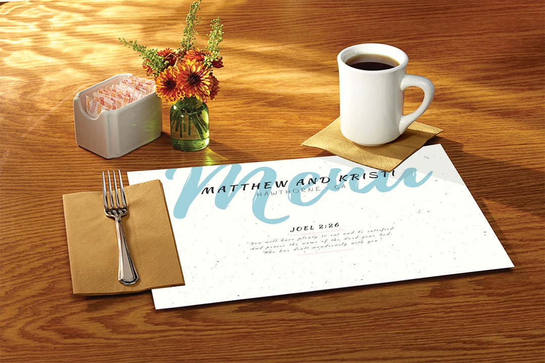 Disposable Paper Placemats Custom Bible Scripture Joel 226, Custom
