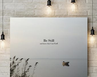 Psalm 46 Canvas Print | Be Still and Know, Christian Wall Art