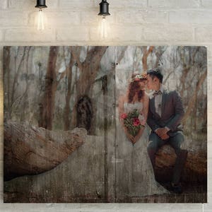 Aluminum/ 10th Wedding Anniversary Custom Couples Portrait - Photo to Canvas Art Print, Perfect Anniversary Gift!