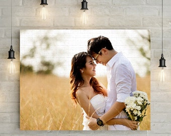 Wedding portrait / Couples portrait / photo - Custom , Personalized, Oil Painting Effect, Canvas Print or Printable, the choice is yours!