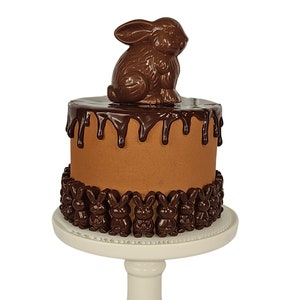 Handmade Bunny Cake, Easter Fake Cake, Easter Tiered Tray Decor, Fake Chocolate Bunny, Easter Fake Dessert, Charcuterie Faux Treat