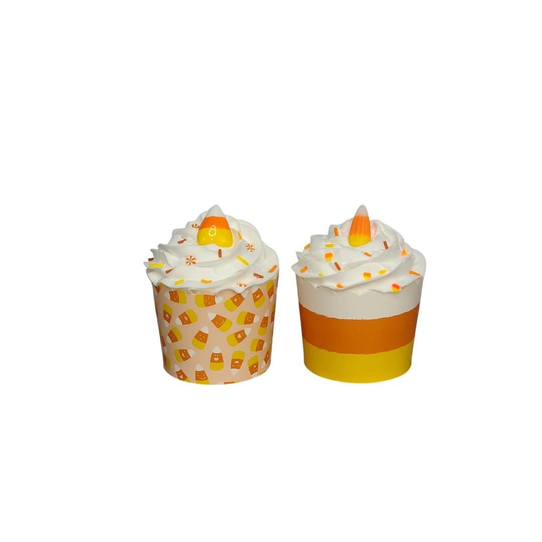 2 Candy Corn Fake Cupcake, Candy Corn Decor, Fall Tiered Tray, Fall ...