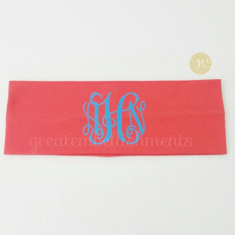 Monogram Headband Personalized Headband Monogram Etsy