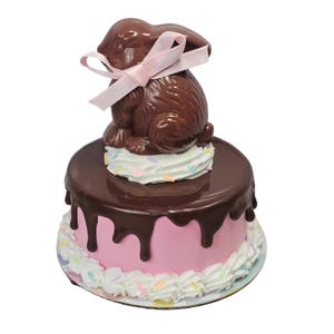 Easter Fake Cake, Easter Tiered Tray Decor, Fake Chocolate Bunny Cake, Easter Fake Dessert, Easter Decorations, Easter Fake Chocolate
