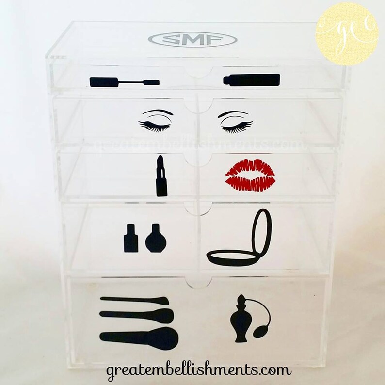 Cosmetic Organizer Decals Personalized Makeup Decals Makeup Etsy