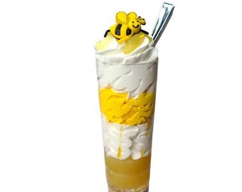 Honey Bee Parfait, Fake Honey Parfait, Bee Fake Parfait, Fake Bake, Honey Bee Tiered Tray Decor, Bee Ice Cream Sundae, Fake Ice Cream