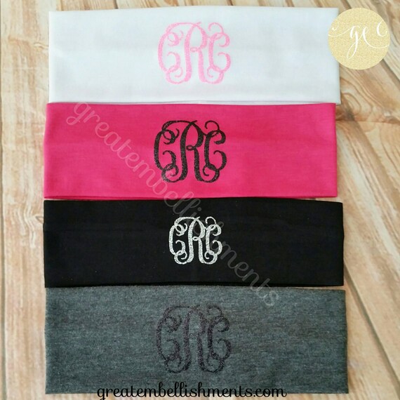 Monogram Headband Personalized Headband Monogram Etsy