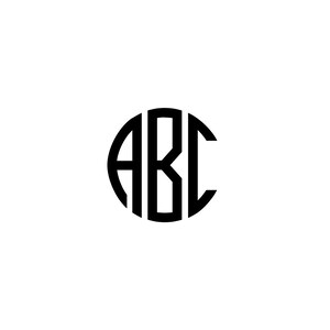 Pu&ograve; includere: Monogramma in bianco e nero con le lettere ABC in un cerchio.