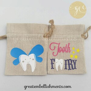 Personalized Tooth Fairy Bag, Tooth Fairy, Tooth Fairy Pouch, Tooth Fairy Bag, Tooth Keepsake, Gift for Girls, Boy Tooth Fairy
