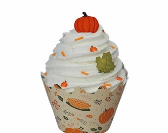 Thanksgiving Faux Whipped Cream Cupcake: Fall Tiered Tray Decor