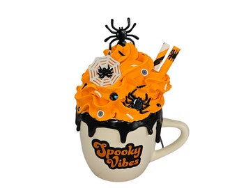 Halloween Spider Faux Whipped Cream Mini Mug: Tiered Tray Decor