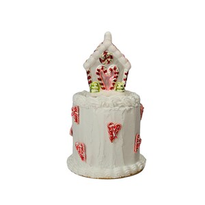 Fake Gingerbread Cake, Christmas Fake Cake, Candy Cane Christmas Cake, Fake Christmas Dessert for Display, Gingerbread Peppermint Cake