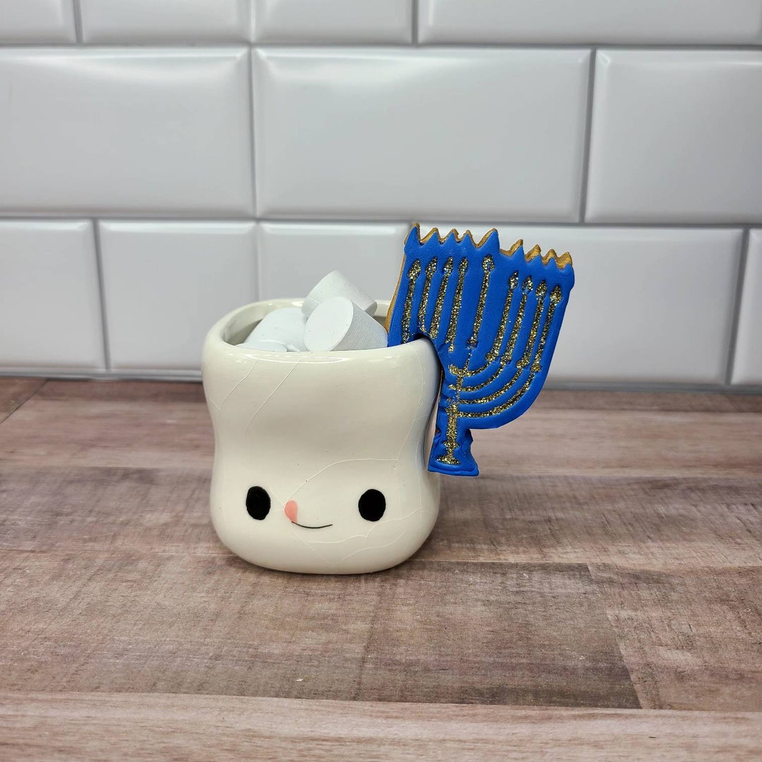 Menorah Mug Hanger Hugger Cookie for Hanukkah Tiered Tray Decor, Jewish