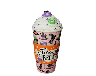 Witches Brew Coffee Cup, Halloween Tiered Tray Decor, Fake Coffee