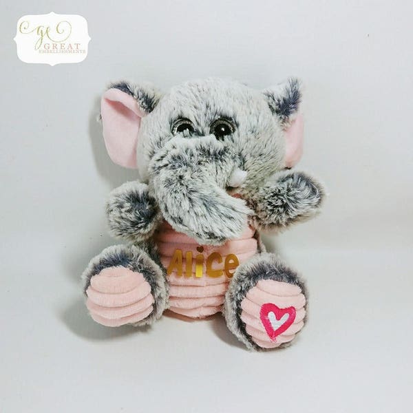 Personalized Stuffed Elephant Unicorn, Christmas Gift, Personalized Valentine Gift, Personalized Easter Plush Valentine's Day Stuffed Animal