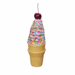 Fake Ice Cream Large Cone, Soft Serve Fake Ice Cream Cone, Ice Cream Tiered Tray Decor, Summer Tiered Tray Decor,  Ice Cream Party Decor