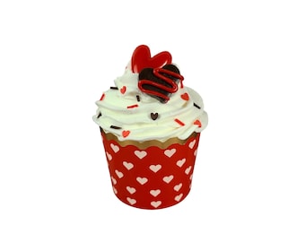 Handmade Valentine Faux Cupcake, Tiered Tray Decor