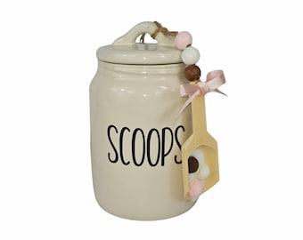 Fake Ice Cream Scoops on Wooden Scoop: Summer Tiered Tray Decor