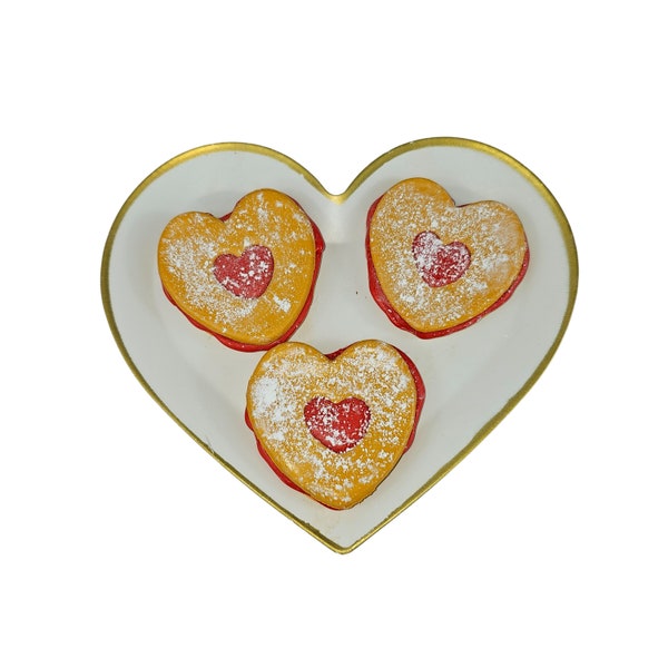 Fake Heart Cookies, Set of 3 Faux Cookies, Mother's Day Tiered Tray, Mothers Day Tiered Tray Decor, Mother Day Cookies, Fake Linzer Torte