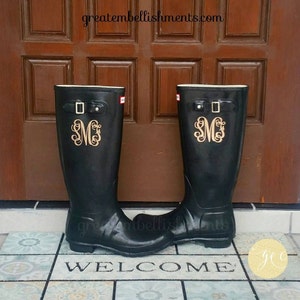 Monogrammed hunter rain boots on sale