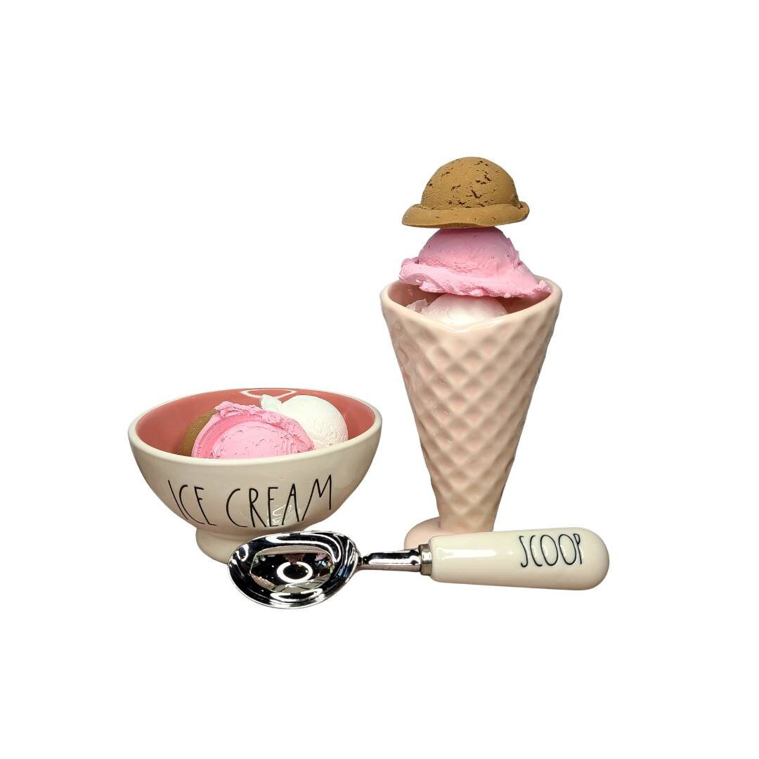 Set of 3 Fake Ice Cream Scoops ONLY for Summer Party Decor, Summer ...