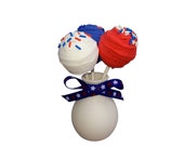 Patriotic Cake Pops, 3 Fake Lollipops, Patriotic Decoration, Tiered Tray Decor, Summer Decor, Fake Food, 4th of July, Memorial Day Decor