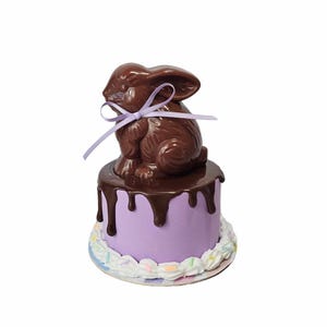 Easter Fake Mini Cake, Easter Tiered Tray Decor, Fake Chocolate Bunny, Easter Fake Dessert, Bunny Mini Cake, Small Easter Cake